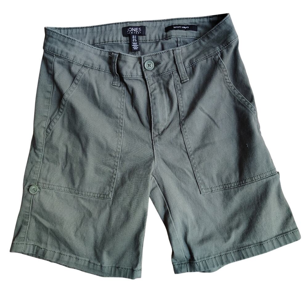Jones New York Utility Shorts Army Green Size 4 | Mid Rise | 7.5” Inseam